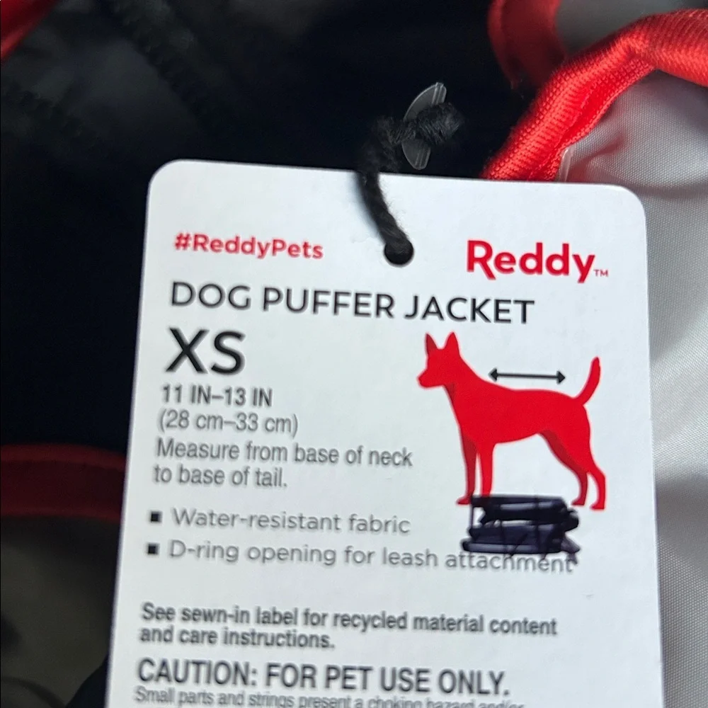 New Reddy quilted puffer dog jacket XS